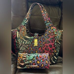 Brahmin Melbourne Small Carla Satchel Stampede & wallet